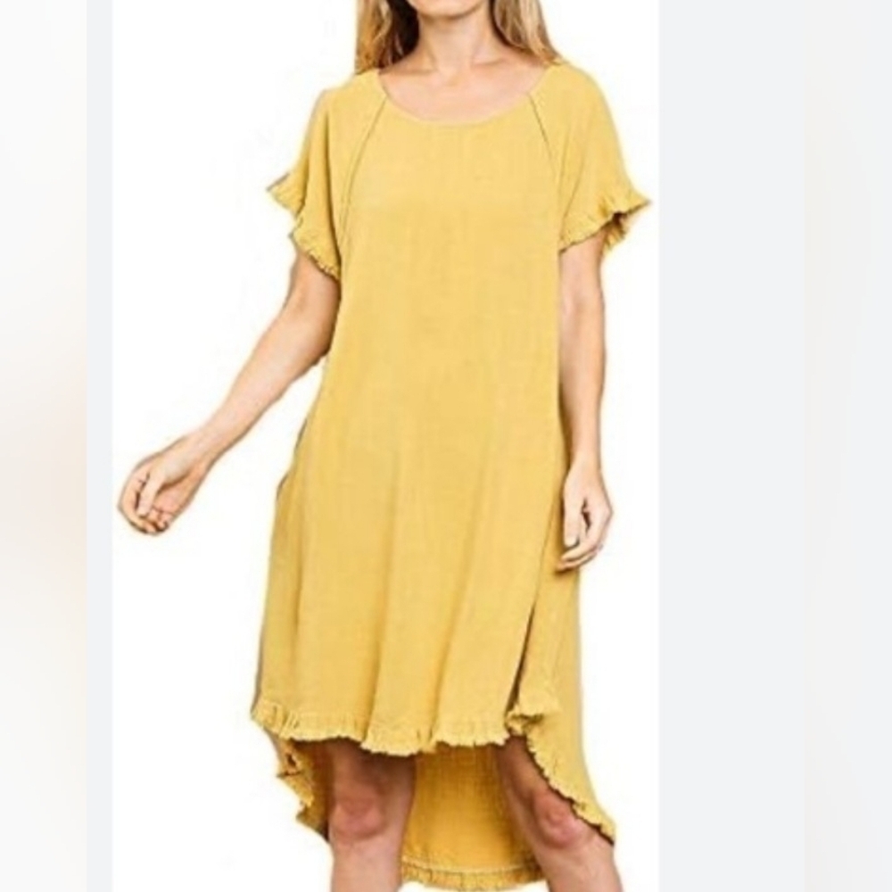 Umgee NWT High Low Cotton Blend Dress Size Large.
